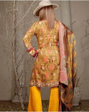 Yellow Viscose Unstitched 3Pcs By Armish Nehaan