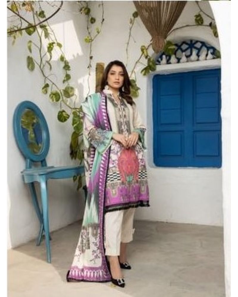 Orchid Printed Lawn by Regalia Textile - 05