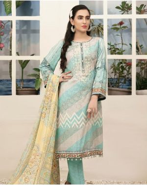 Renee Light Green Embroidered Lawn By Amna Sohail - 02A