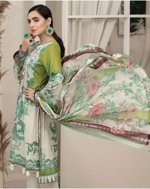 Renee Green Embroidered Lawn By Amna Sohail - 03A