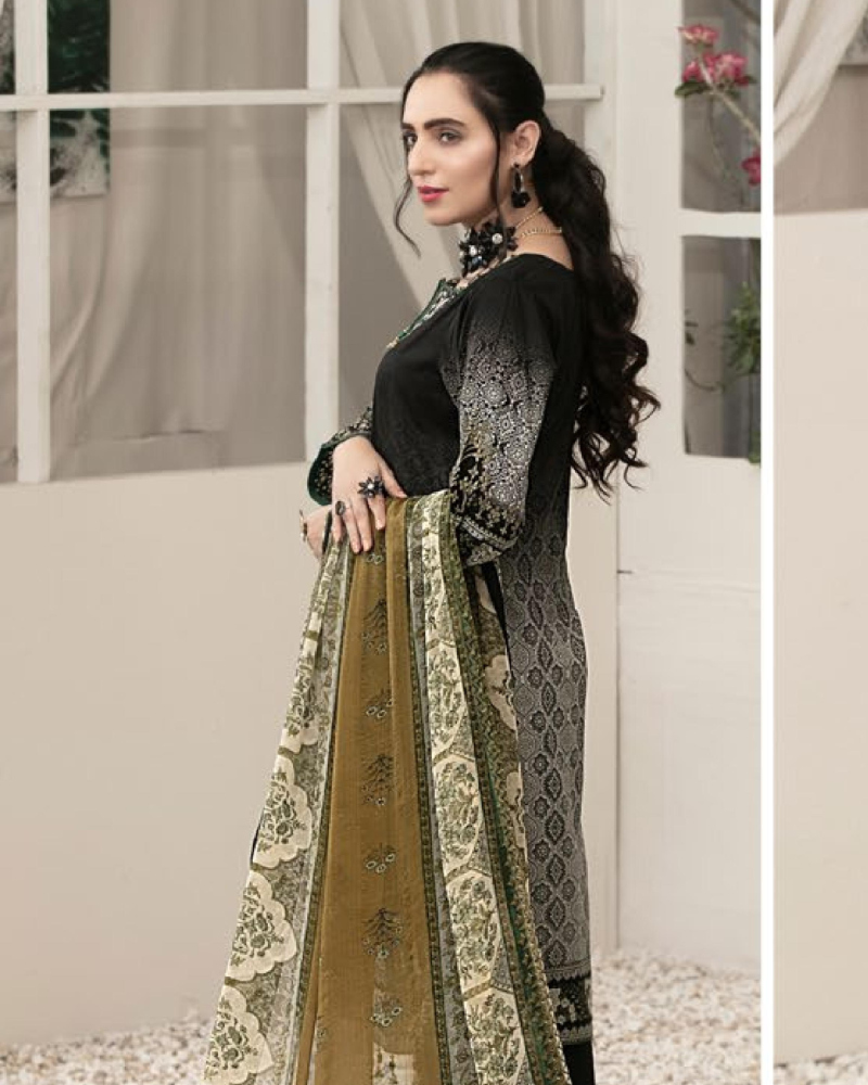 Renee Black Embroidered Lawn By Amna Sohail - 04B