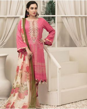 Renee Pink Embroidered Lawn By Amna Sohail - 05A