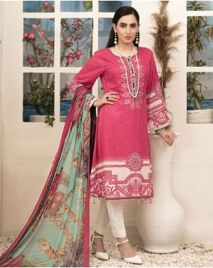 Renee Pink Embroidered Lawn By Amna Sohail - 06A